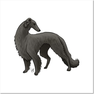 Dog - Borzoi - Black Posters and Art